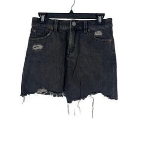 Urban Outfitters BDG Women's Size Small‎ Black Distressed Jean Mini Skirt
